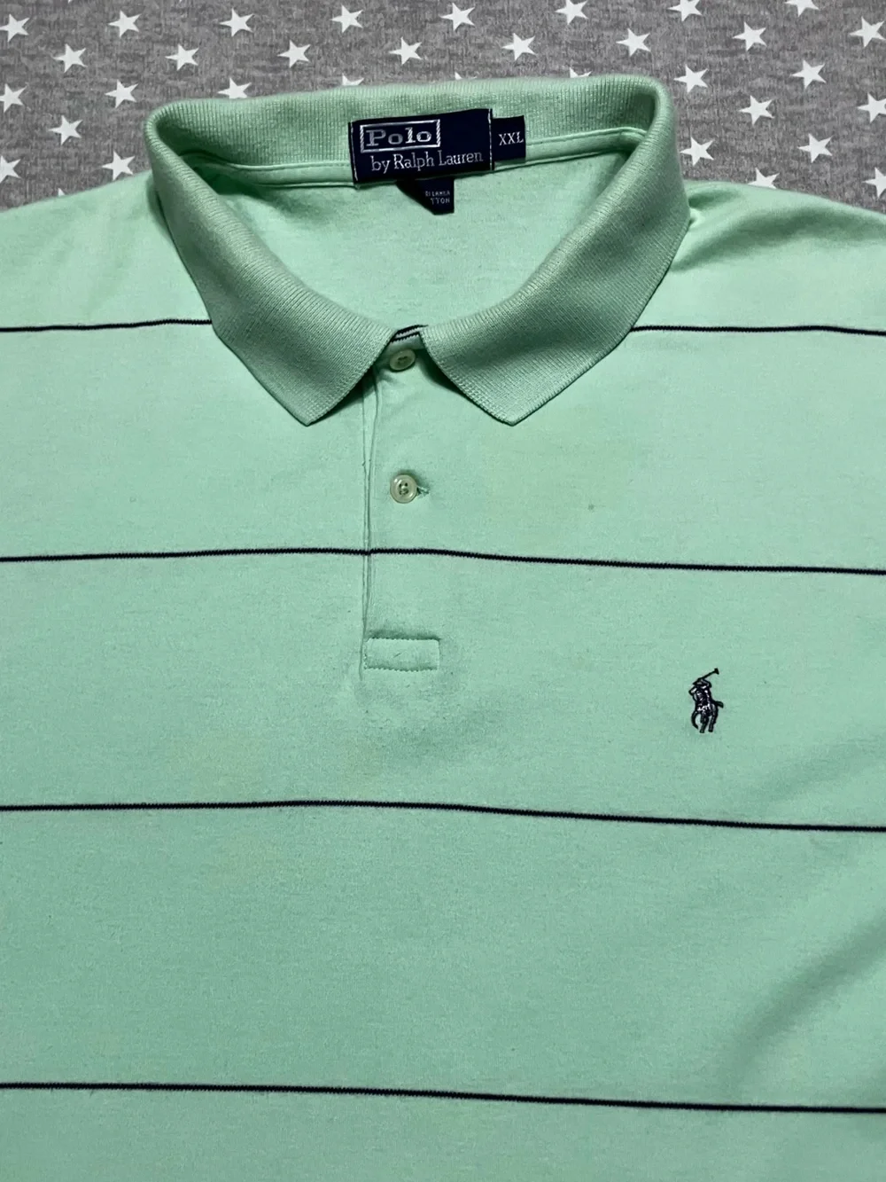 Polo by Ralph Lauren Polo Shitt Men’s. 2XL Mint Green Navy Strioed Big Pony